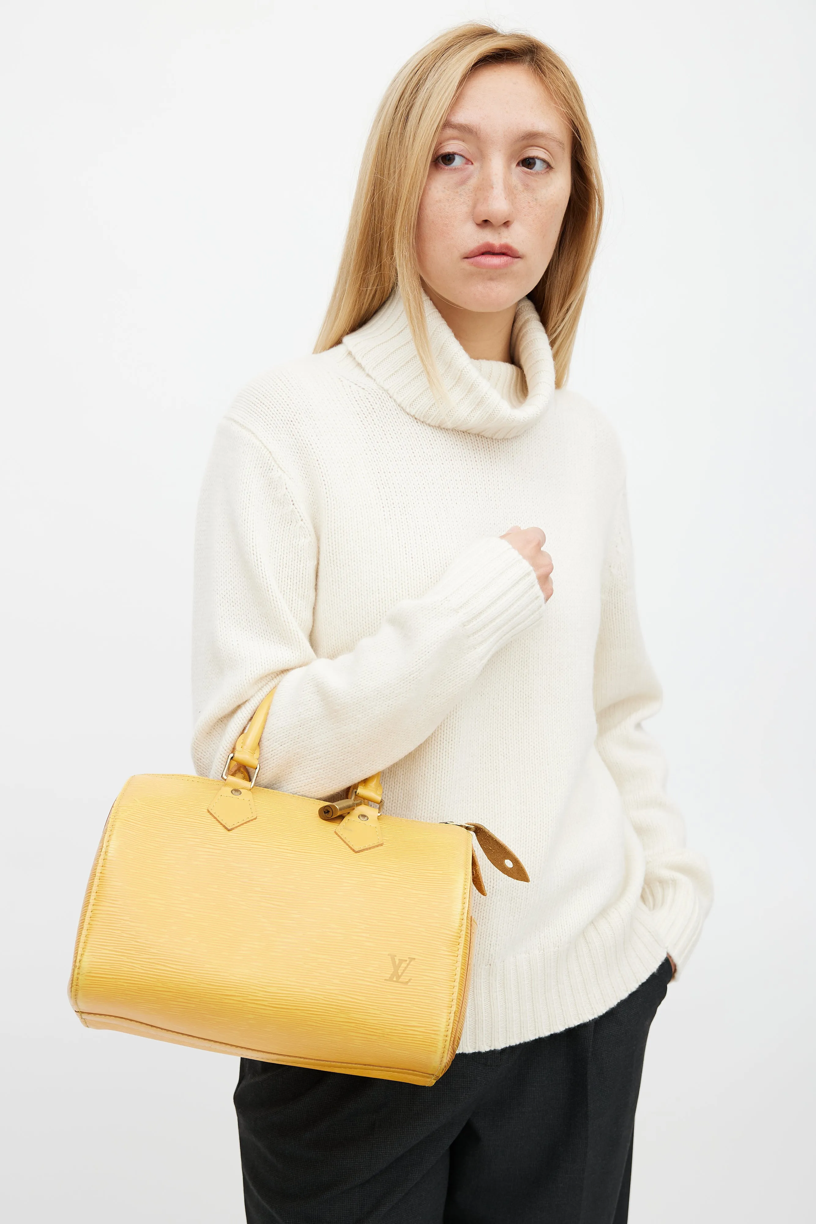 1992 Yellow Epi Leather Speedy 25 Bag