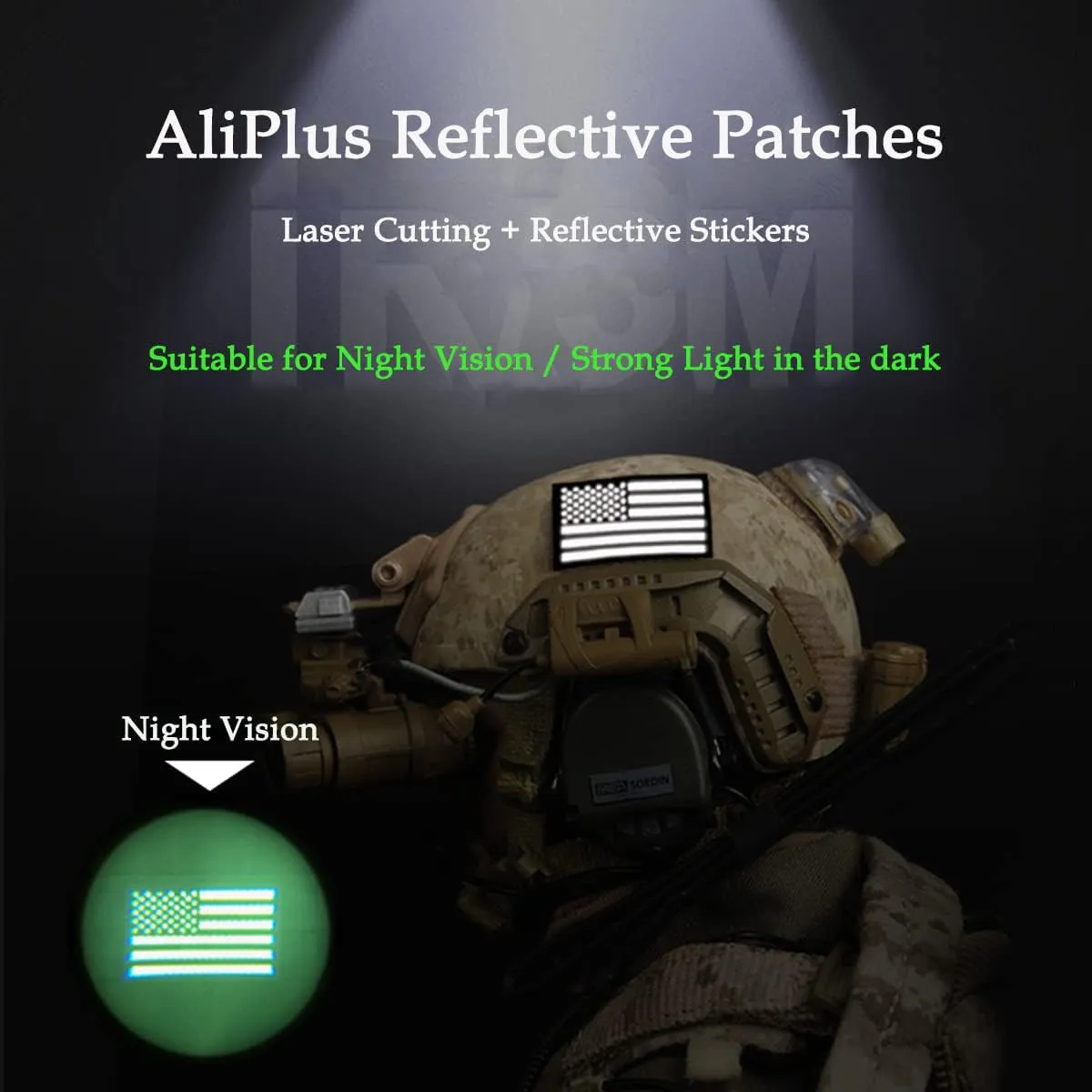 2 PCS AliPlus Israel Flag Patches IR Infrared Reflective Patches Laser Cut Patch Tactical Morale Patch Hook and Loop(Black White)