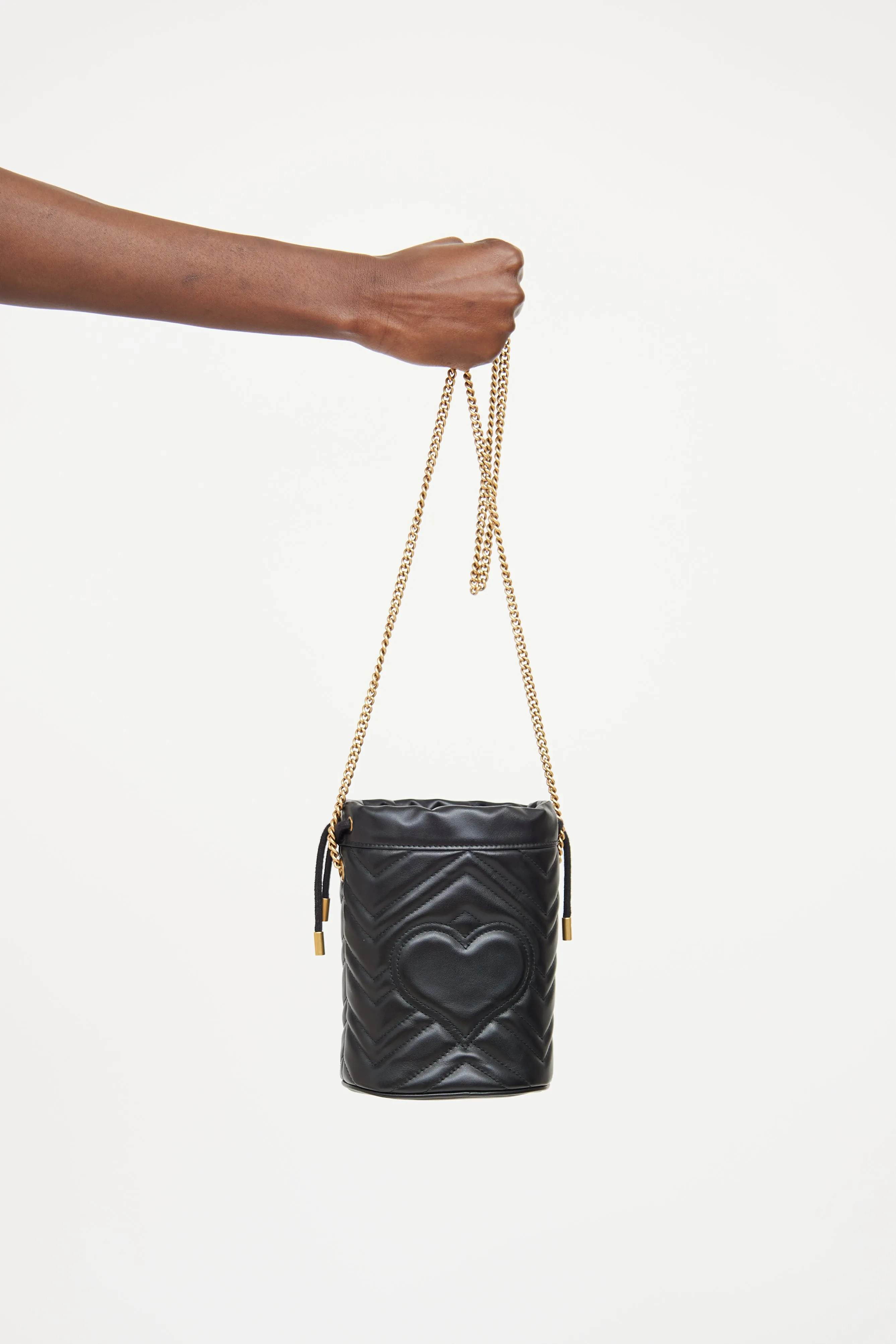 Black GG Marmont Chain Bucket Bag