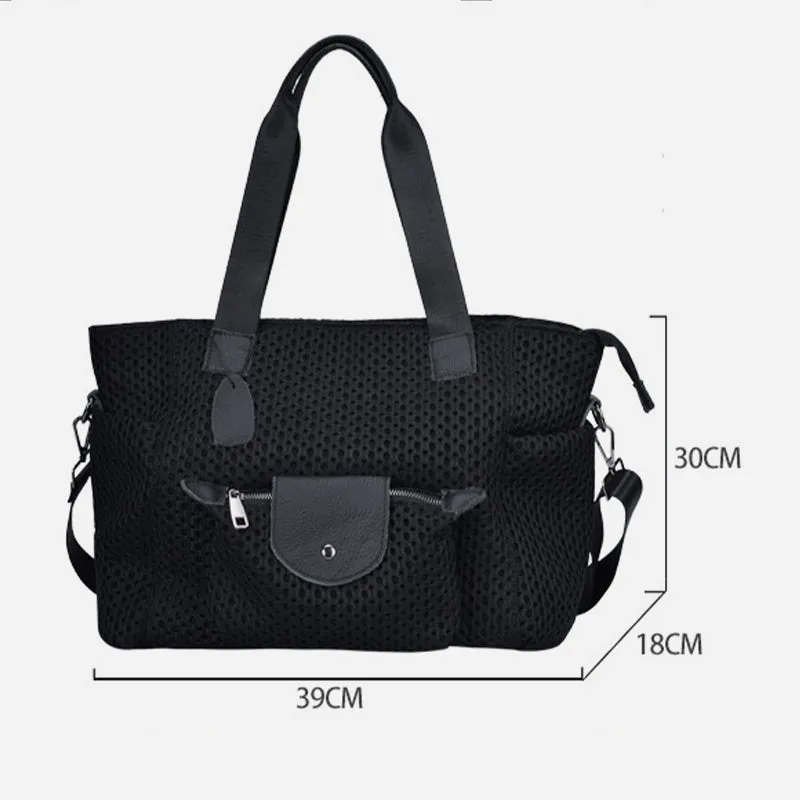 Black Tote For Weekender Lightweight Mesh Travel Shoulder Bag