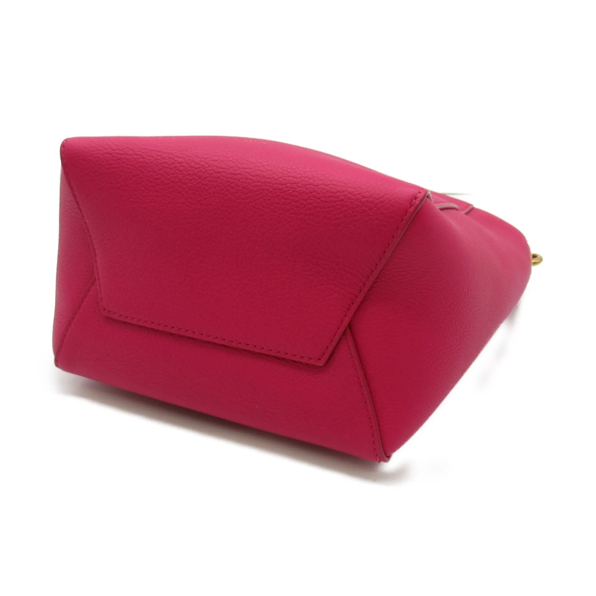 Celine Sangle Bucket Shoulder Bag Pink leather