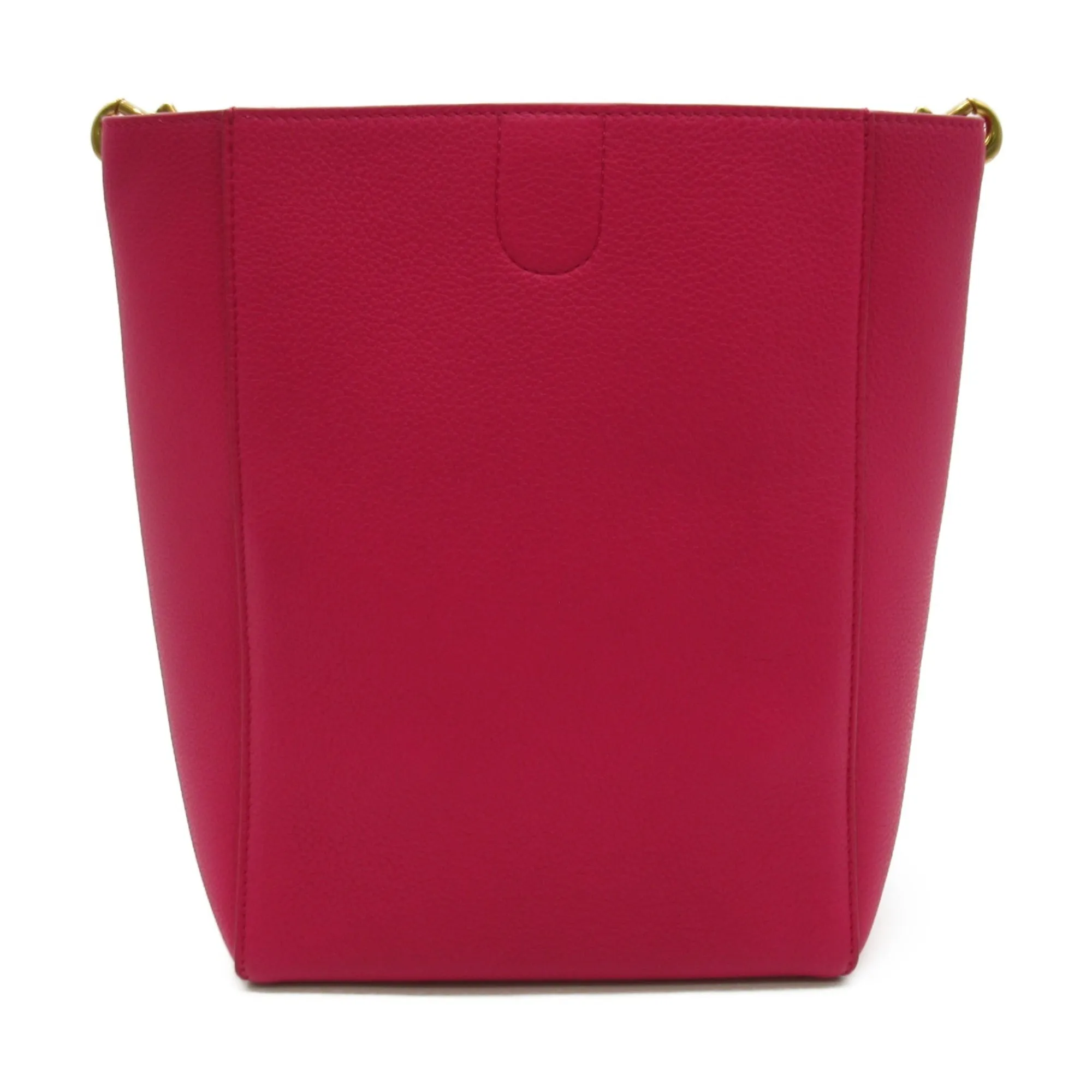 Celine Sangle Bucket Shoulder Bag Pink leather