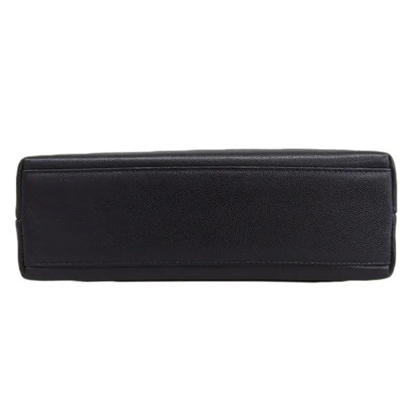 CHANEL Around 1998 Made Caviar Skin Turn-Lock Handle Bag Black