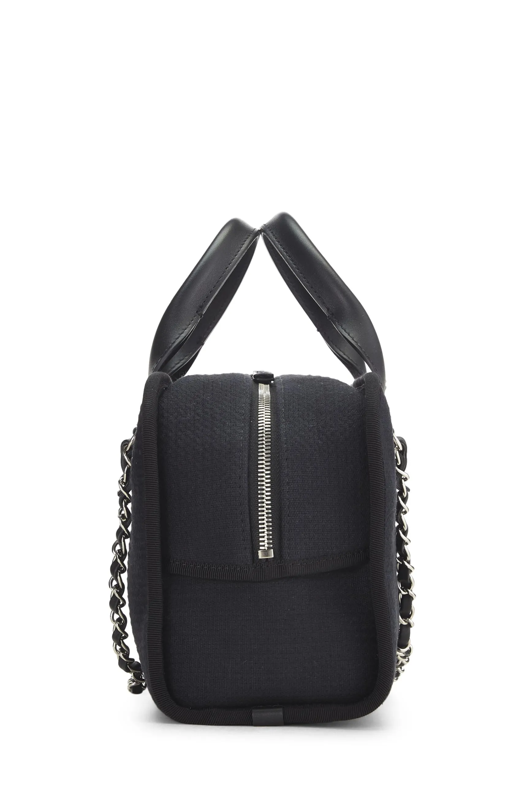Chanel,  Black Canvas Deauville Bowler, Black