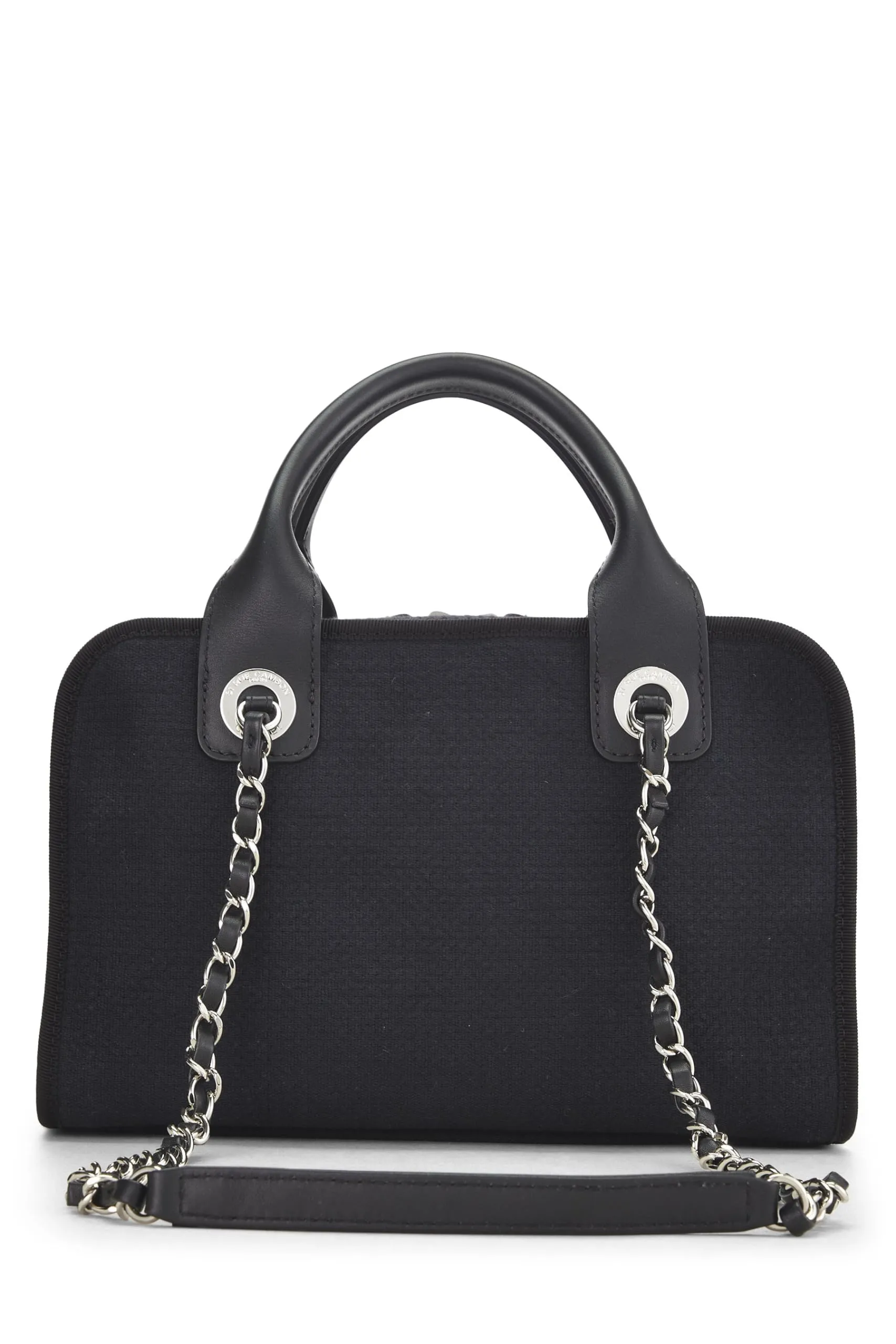 Chanel,  Black Canvas Deauville Bowler, Black
