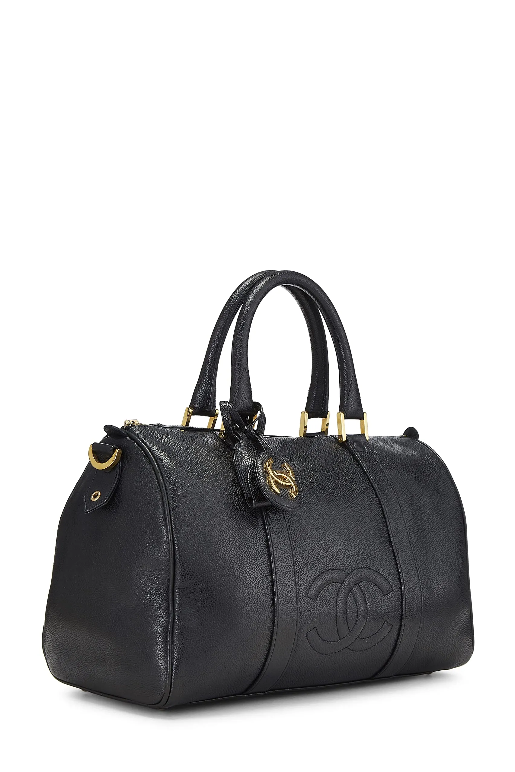 Chanel,  Black Caviar Boston Small, Black