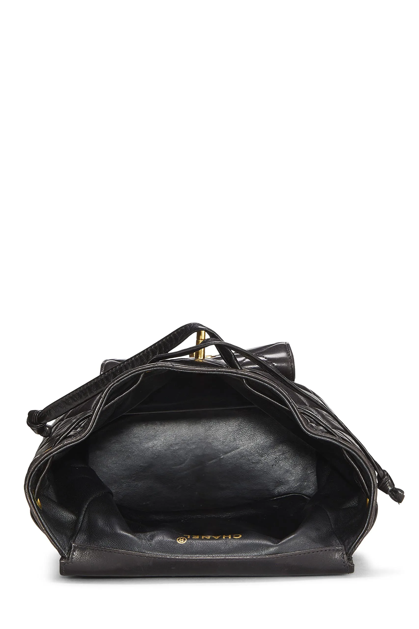 Chanel,  Black Quilted Lambskin Classic Backpack Medium, Black