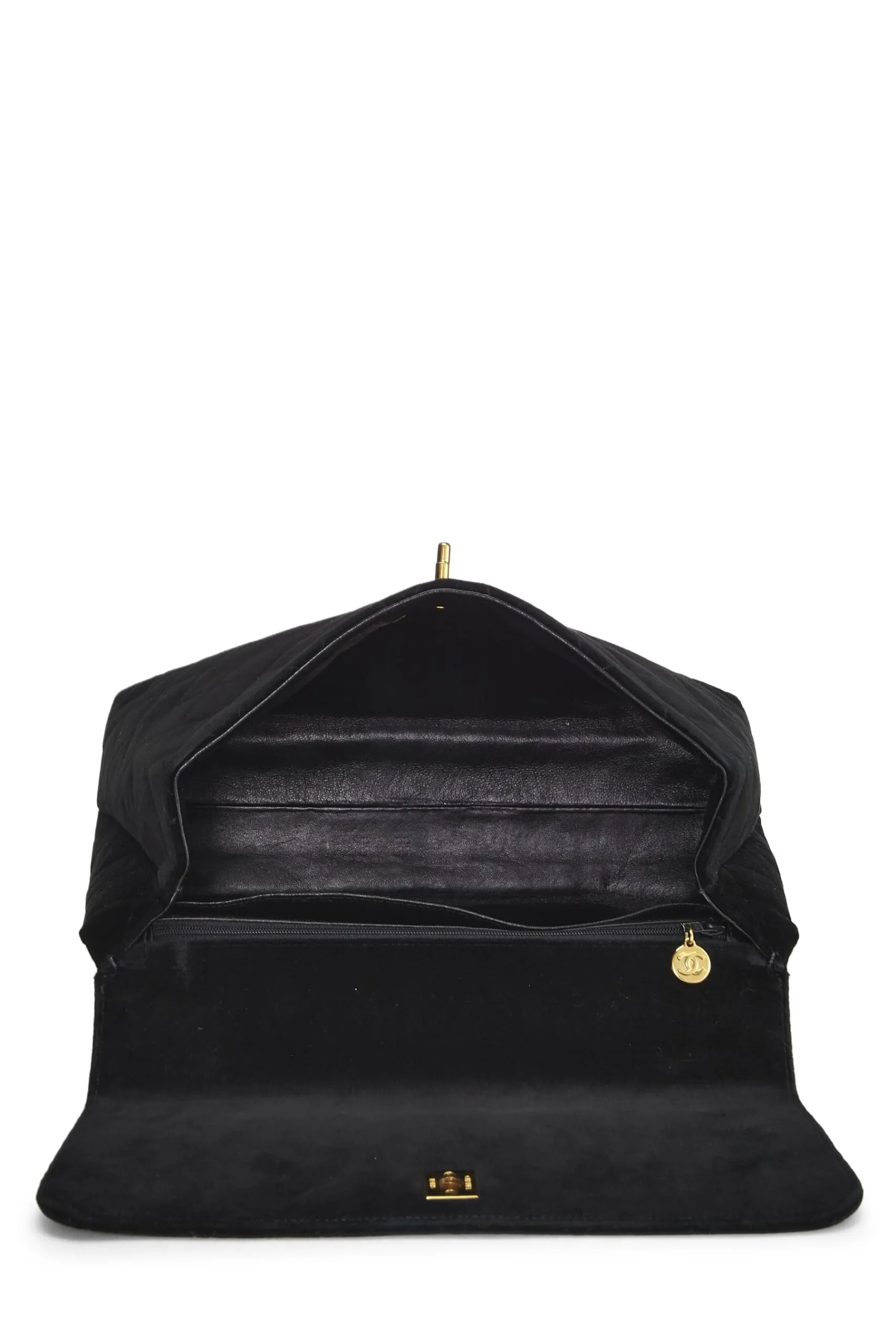 Chanel,  Black Quilted Velvet Kelly, Black