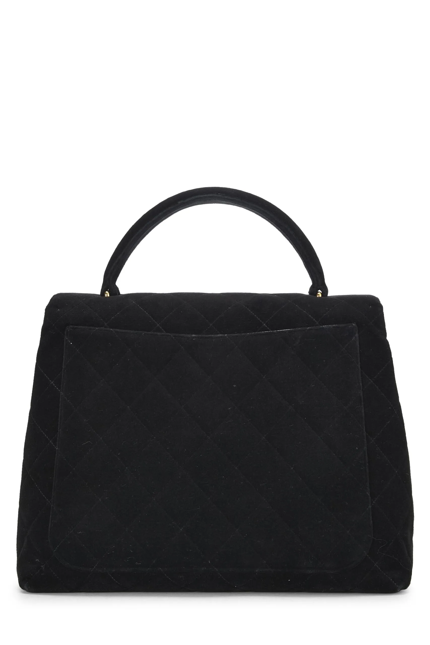 Chanel,  Black Quilted Velvet Kelly, Black