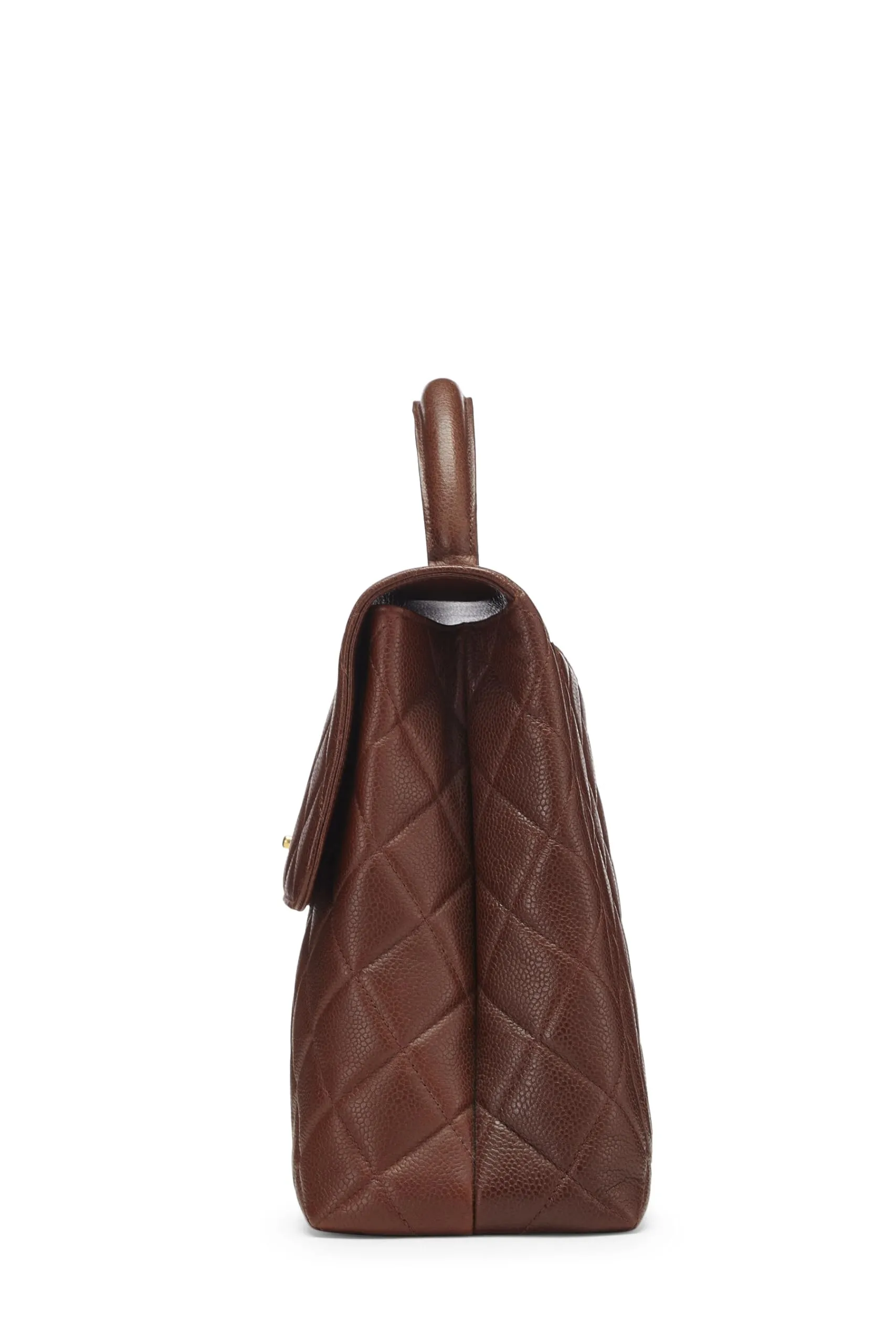 Chanel,  Brown Quilted Caviar Kelly, Brown