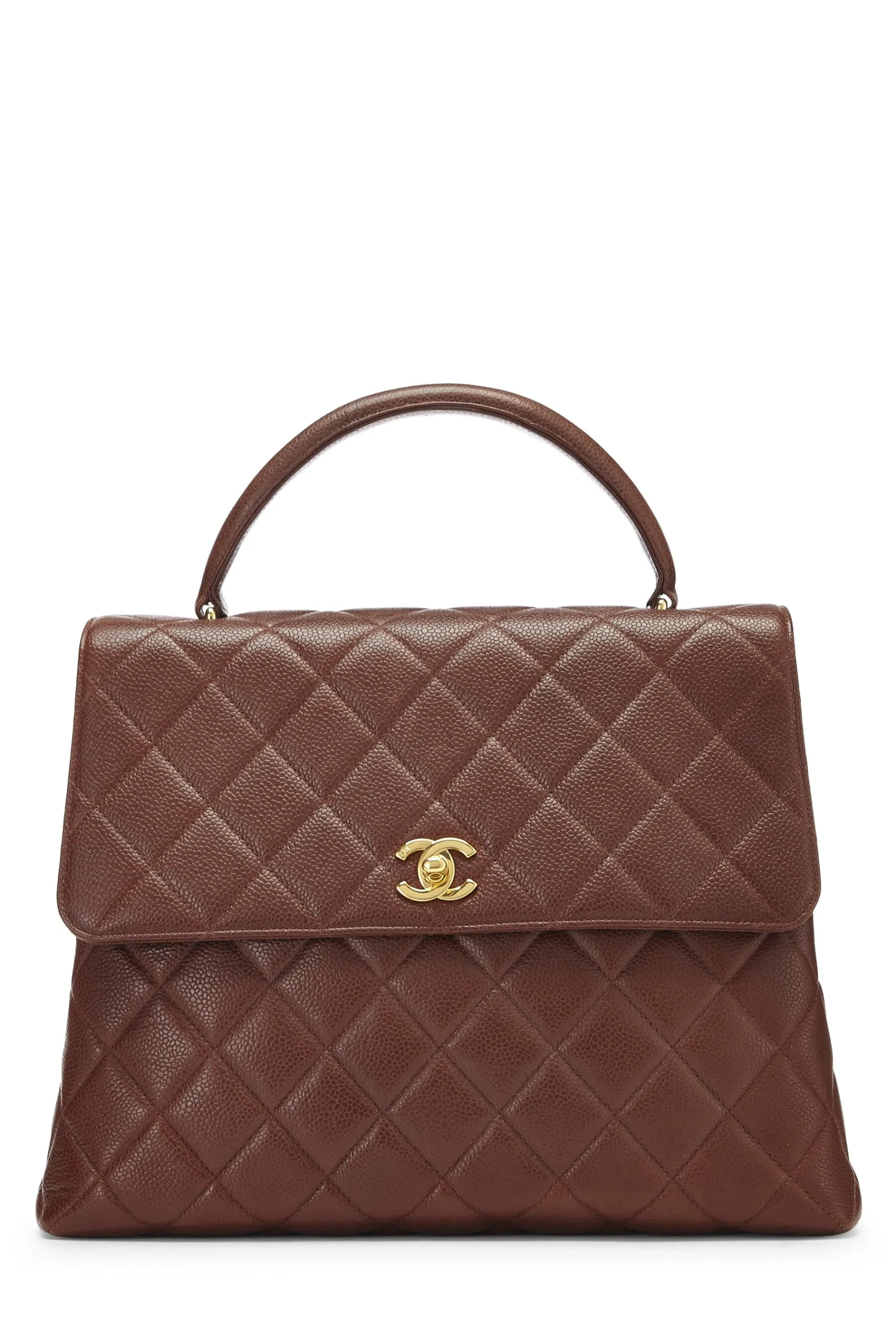 Chanel,  Brown Quilted Caviar Kelly, Brown