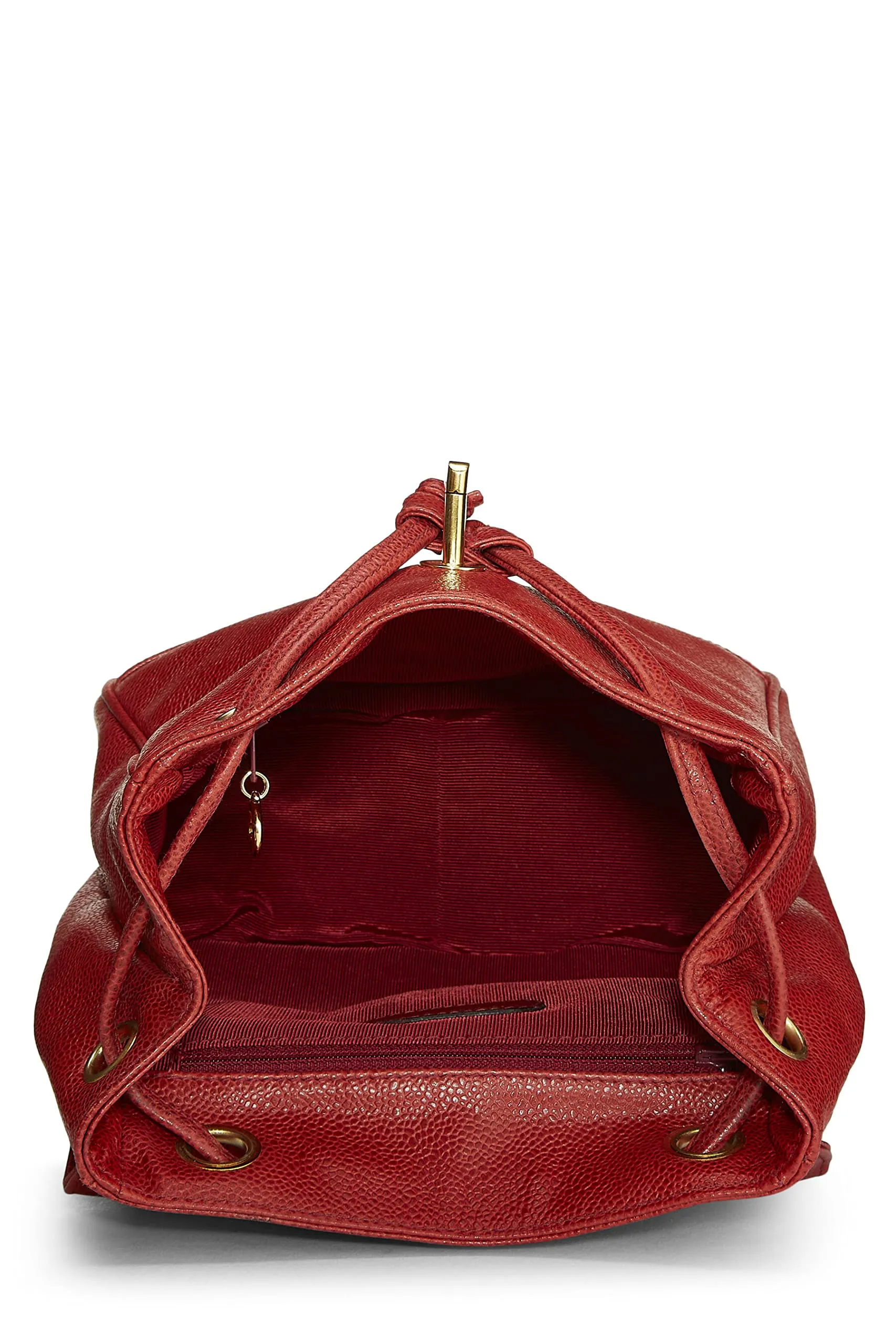 Chanel,  Red Caviar 3 'CC' Backpack Medium, Red
