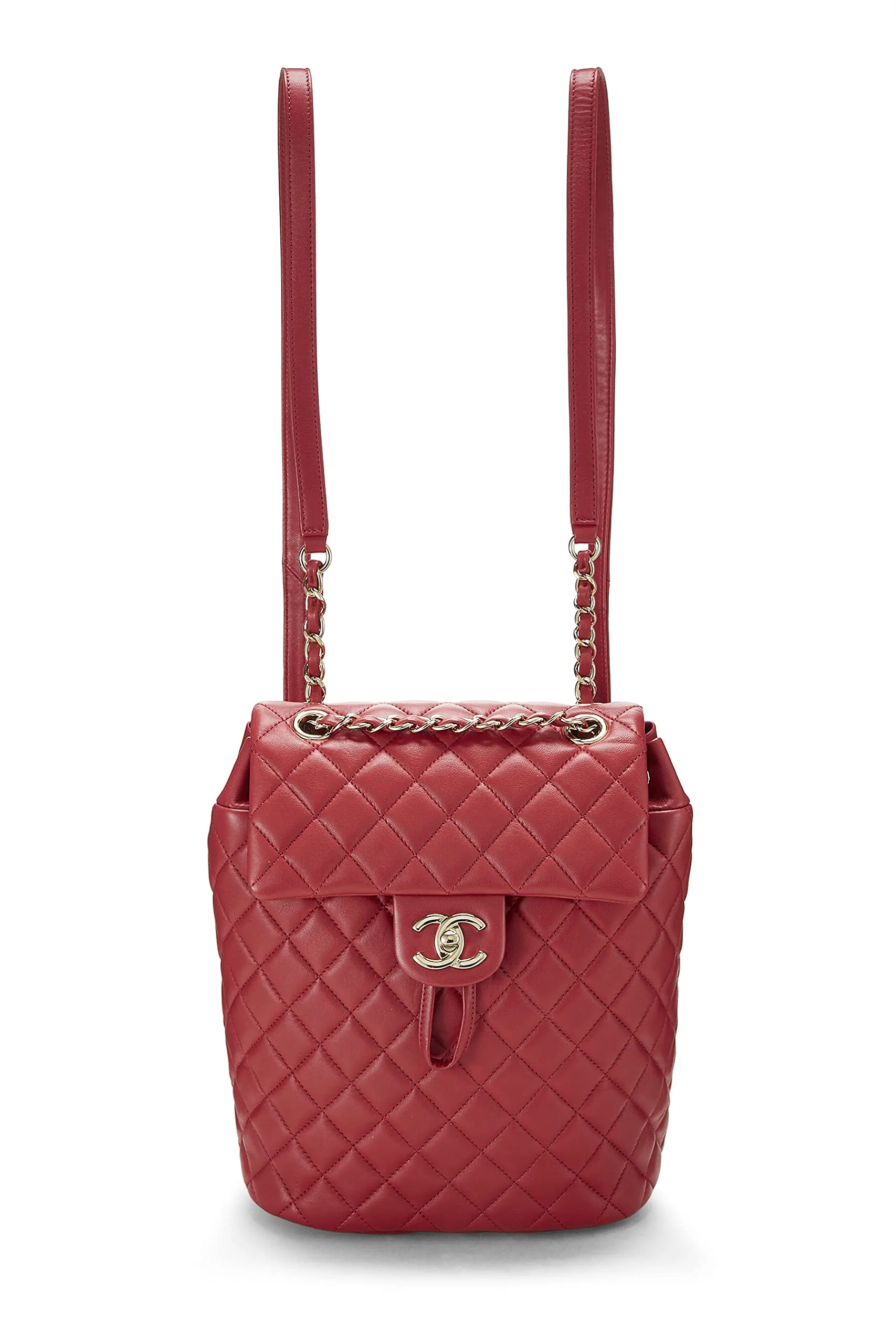Chanel,  Red Quilted Lambskin Urban Spirit Backpack Small, Red