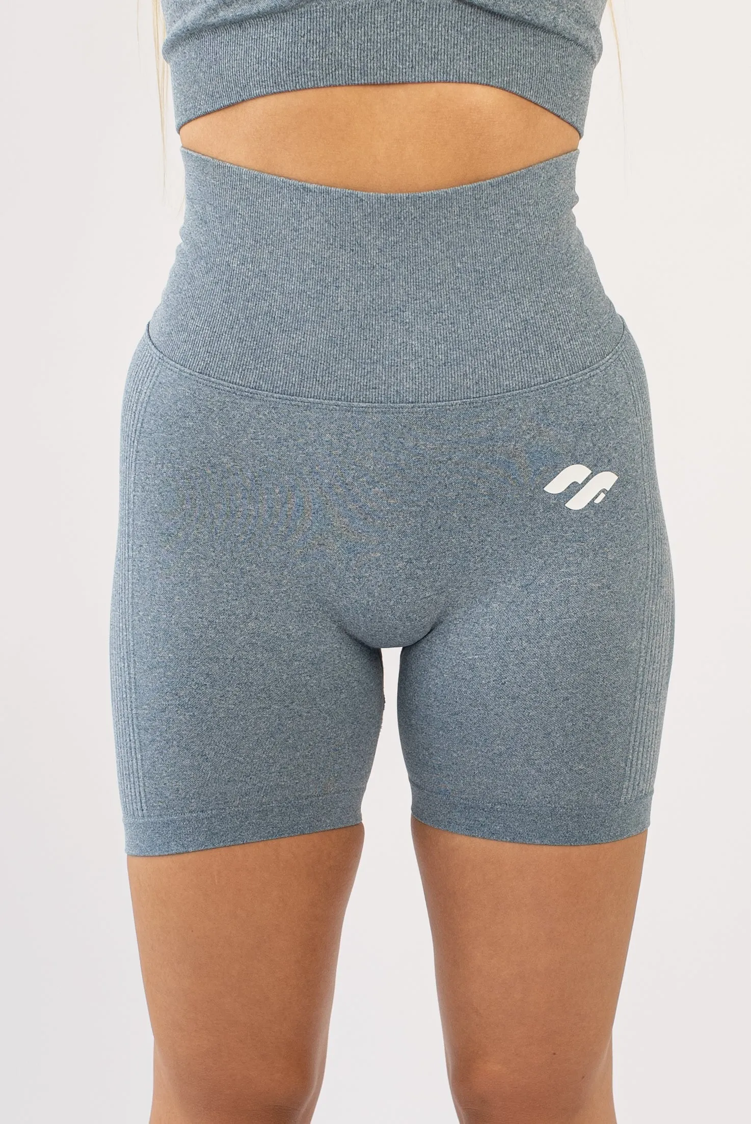 Contour Scrunch Shorts - Stone Blue