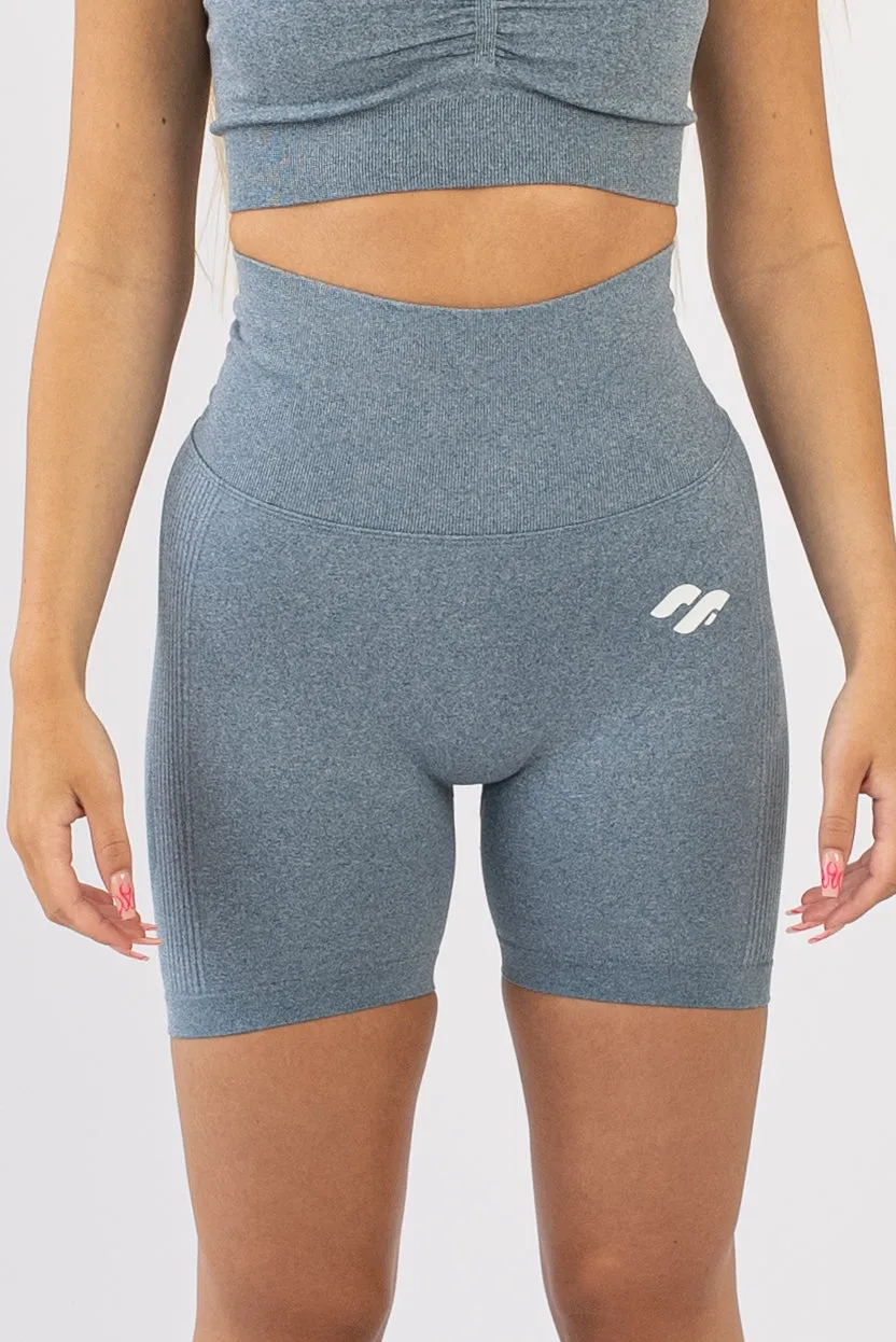 Contour Scrunch Shorts - Stone Blue