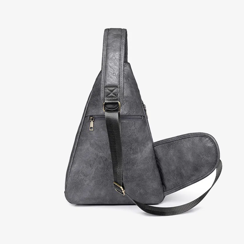 Large Leather Sling Bag For Women Weekender Minimalist Crossbody Bag
