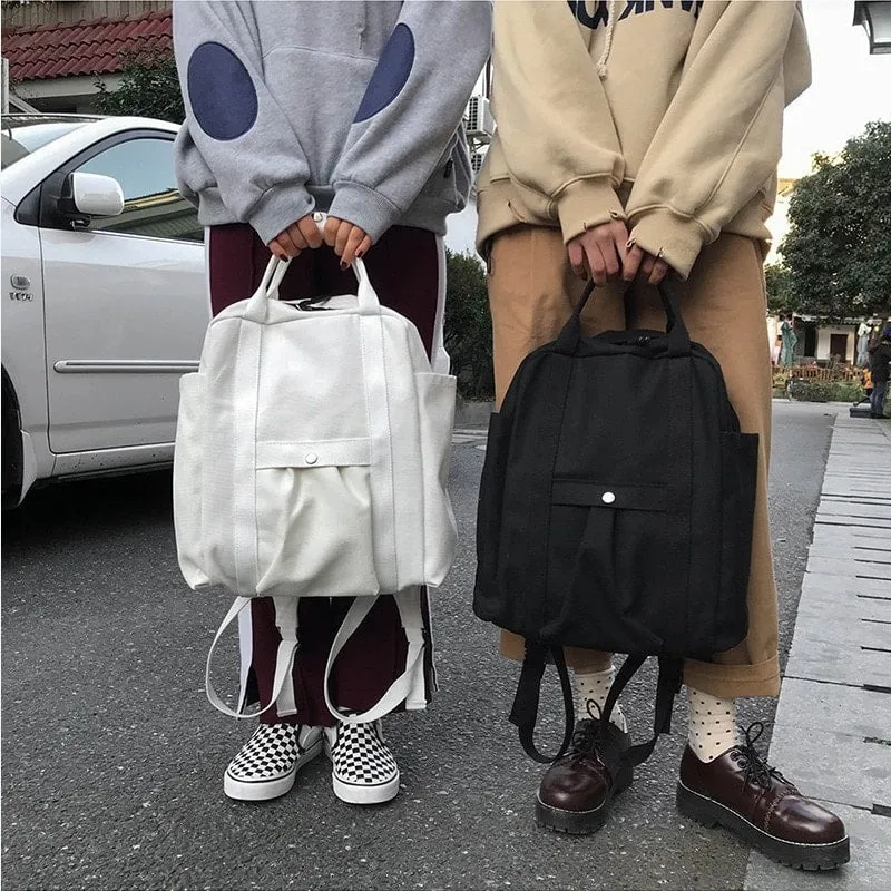 Pure Color Canvas Backpack