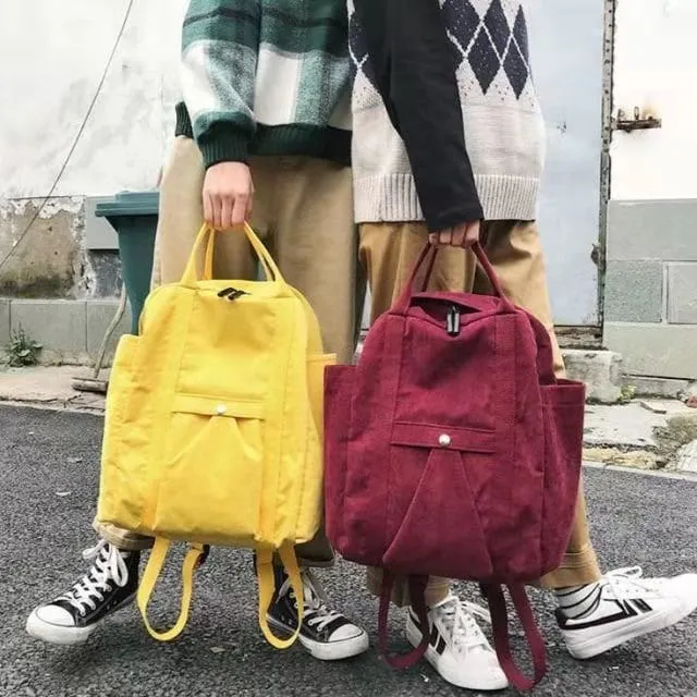 Pure Color Canvas Backpack