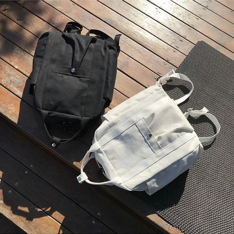 Pure Color Canvas Backpack