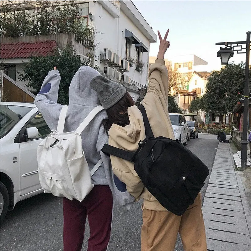 Pure Color Canvas Backpack