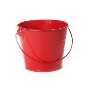 Red Tin Bucket With Handle