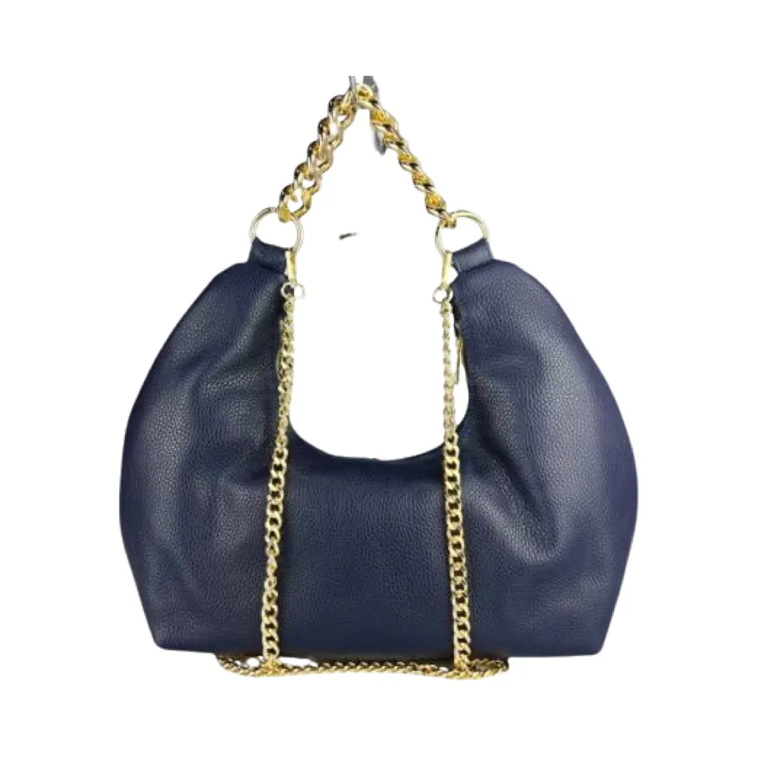 Top Handle Chain Hobo Leather Bag